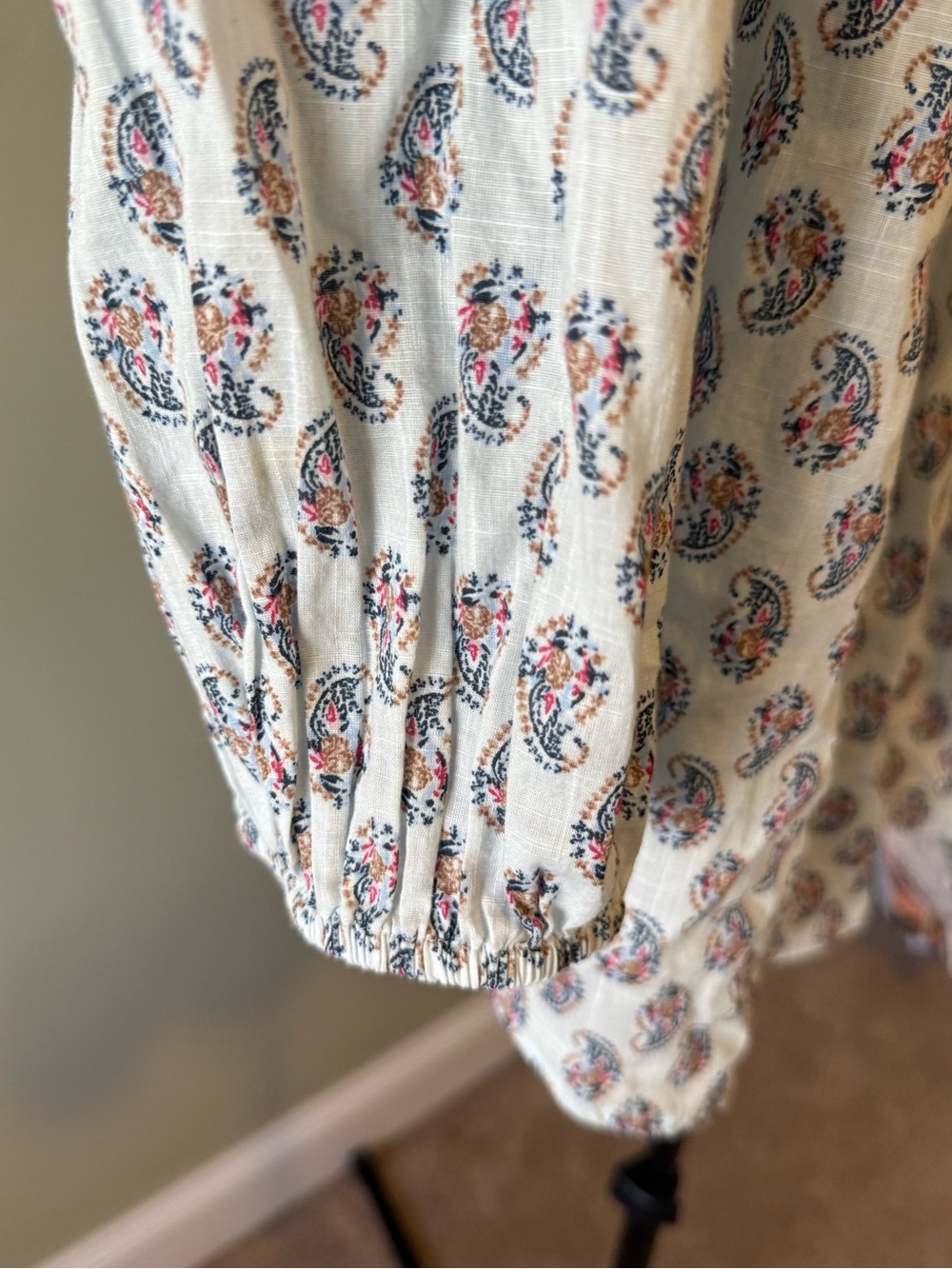 NWOT J.Jill Lightweight Paisley Button-Front Women's Top Sz S (21" P2P) - Picture 6 of 12